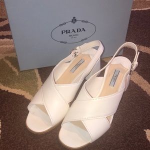 Prada Leather Crisscross 55mm Sandal